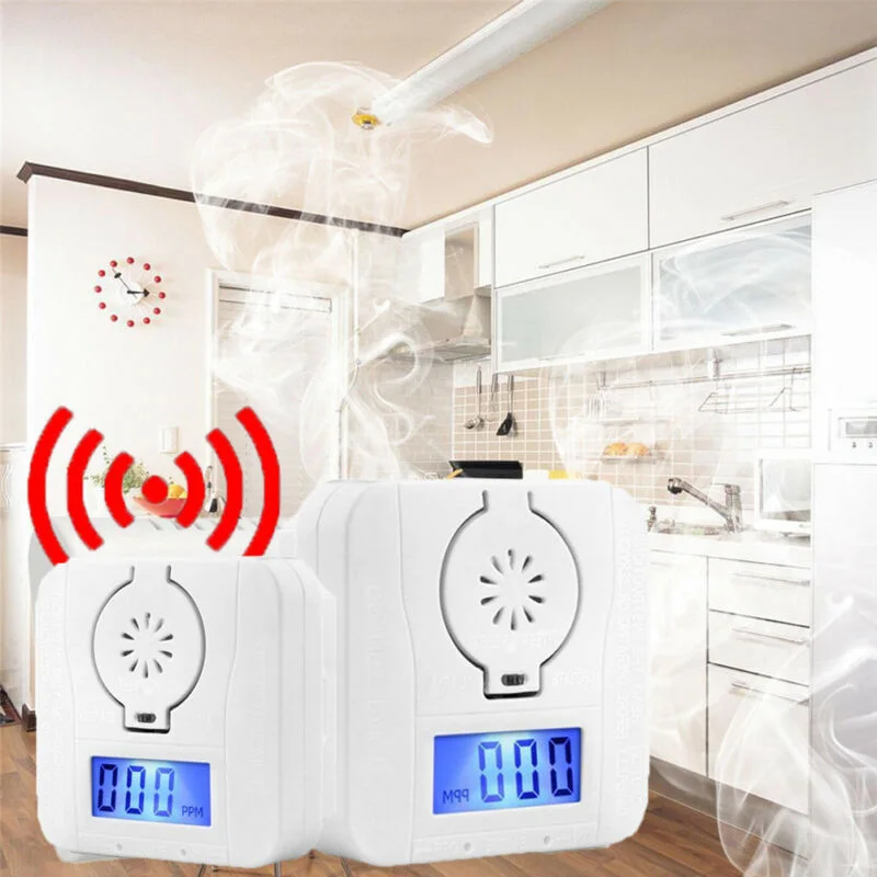 White CO Gas Warning Alarm Mini Monoxide&Smoke Detector W/ Memory Function