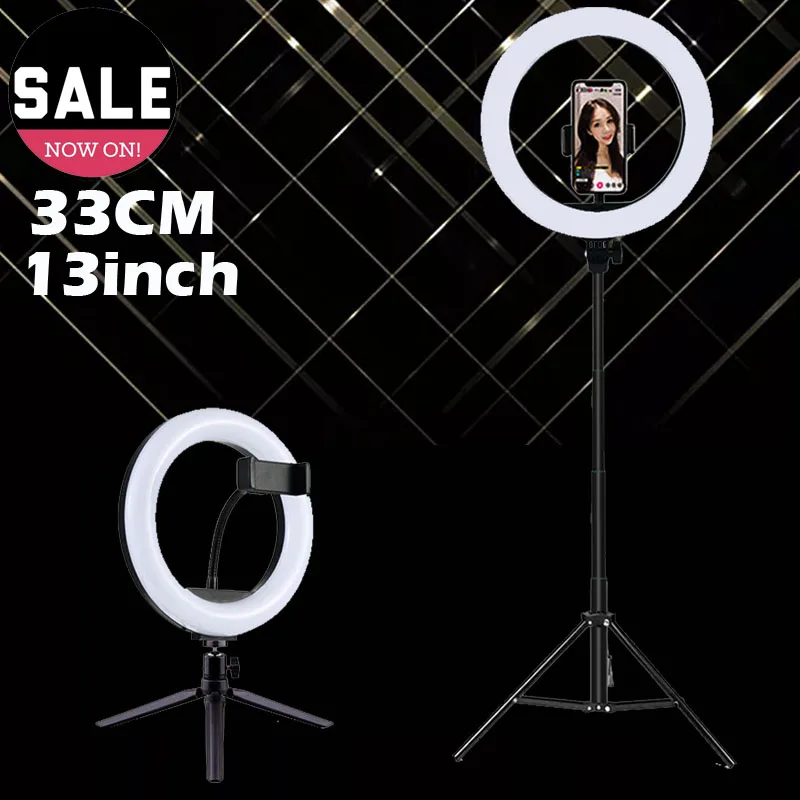 

Осветитель для видеосъемки с регулируемой яркостью, светодиодный кольцесветильник светильник для селфи, кольцевая лампа с USB-разъемом и штативом, осветительный прибор для съемки TikTok, кольсветильник льник для Youtube