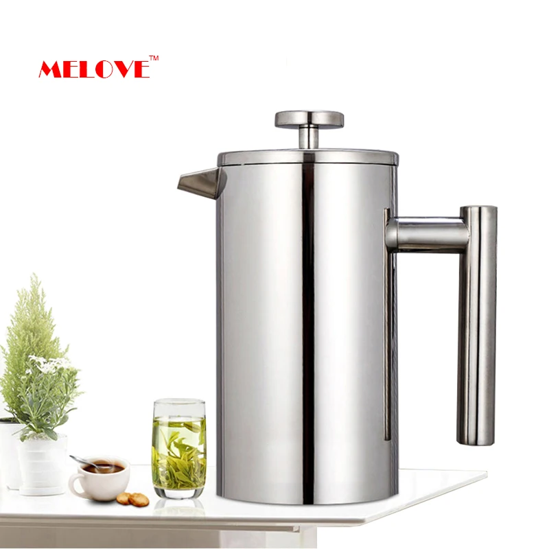 

French Press Coffee Maker Stainless Steel Double Walled Coffee Percolator Pot Large Capacity Manual Espresso Coffee Machine Pot