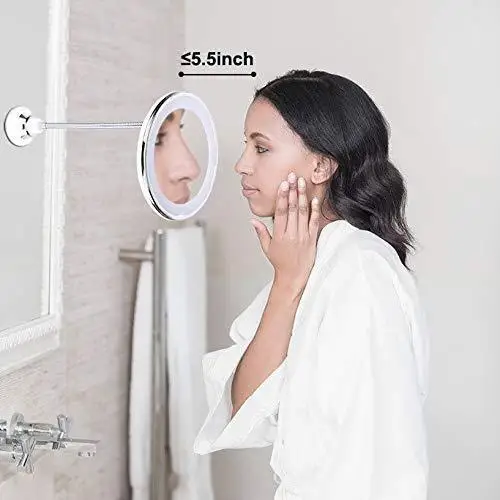 Вращение на 360 ° 10X/5X светодиодный зеркало для макияжа с светодиодный светильник мое гибкое зеркало складное туалетное зеркало с светодиодный светильник инструменты для макияжа