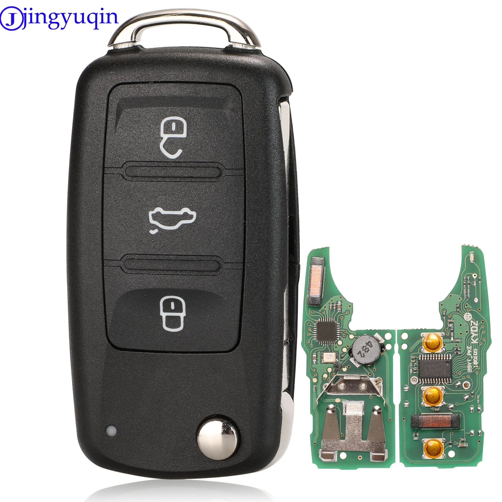 Пульт дистанционного управления jingyuqin go 5K0837202AJ 3 кнопки для VW Caddy Eos Golf Jetta Beetle Polo