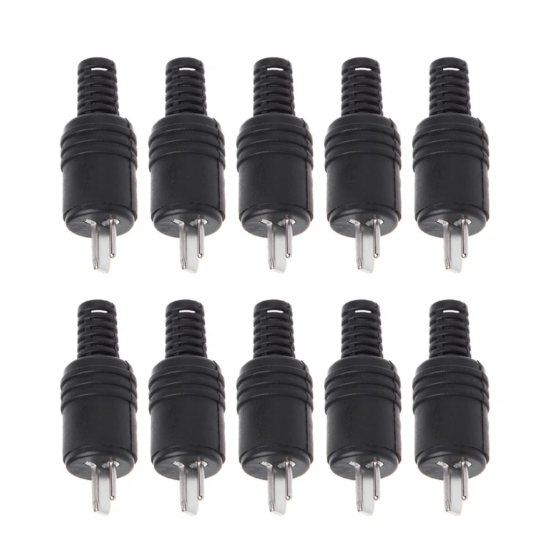 

10 Pcs 2 Pin DIN Speaker Plug 2-Pin Plug Hifi Loudspeaker Cable Solder Connector G88A
