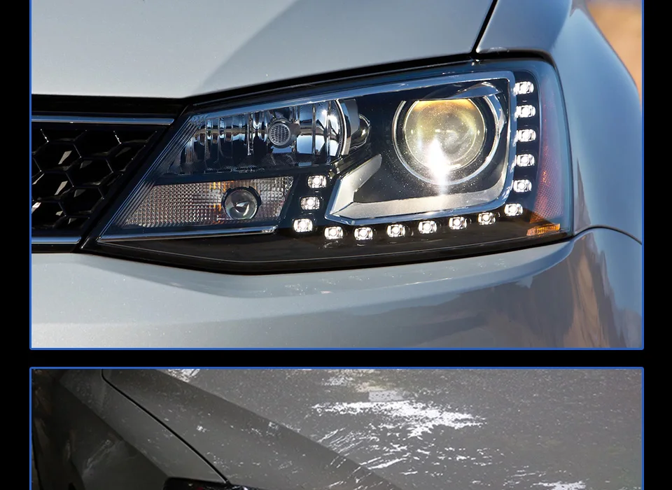 Фары для автомобиля VW 2011- Jetta GLI MK6 DRL дневные ходовые огни Светодиодный Биксеноновая лампа Противотуманные фары, аксессуары для автомобиля