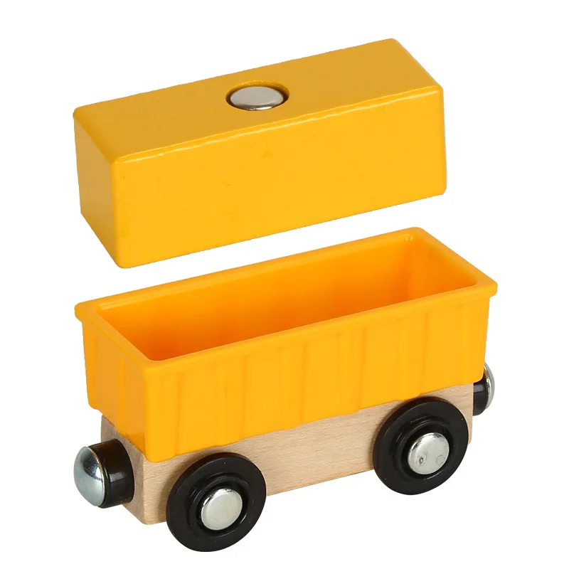 Magnetic Wood Truck Car Train Rail Model Toy Engineering Truck Bus 25