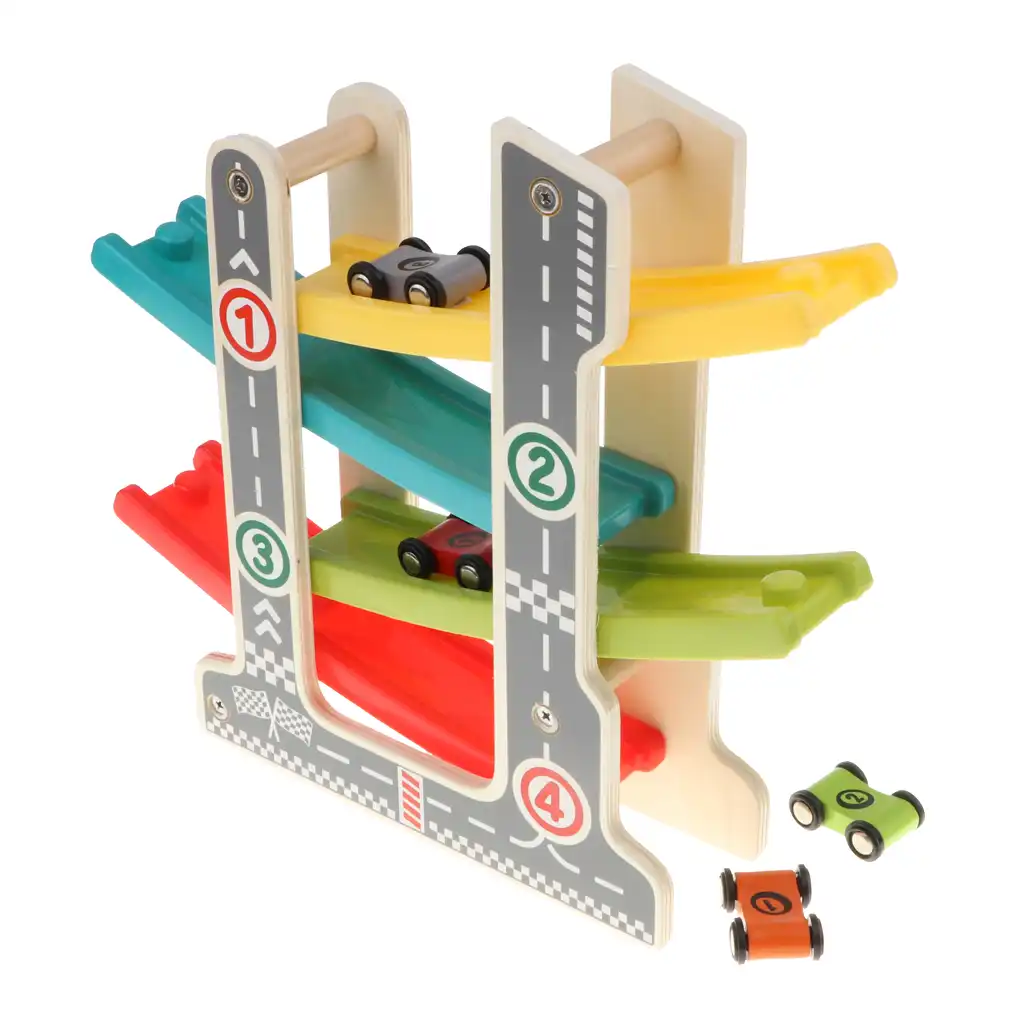 wooden zig zag car track