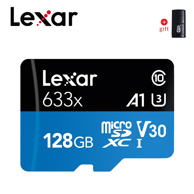 Оригинальная Micro SD карта Lexar, 128 ГБ, 64 ГБ, 32 ГБ, класс 10, высокоскоростная карта памяти 256 ГБ, 512 ГБ, tf-карта, R95Mb/s, флеш-карты sd-карта - Емкость: 128GB with Reader