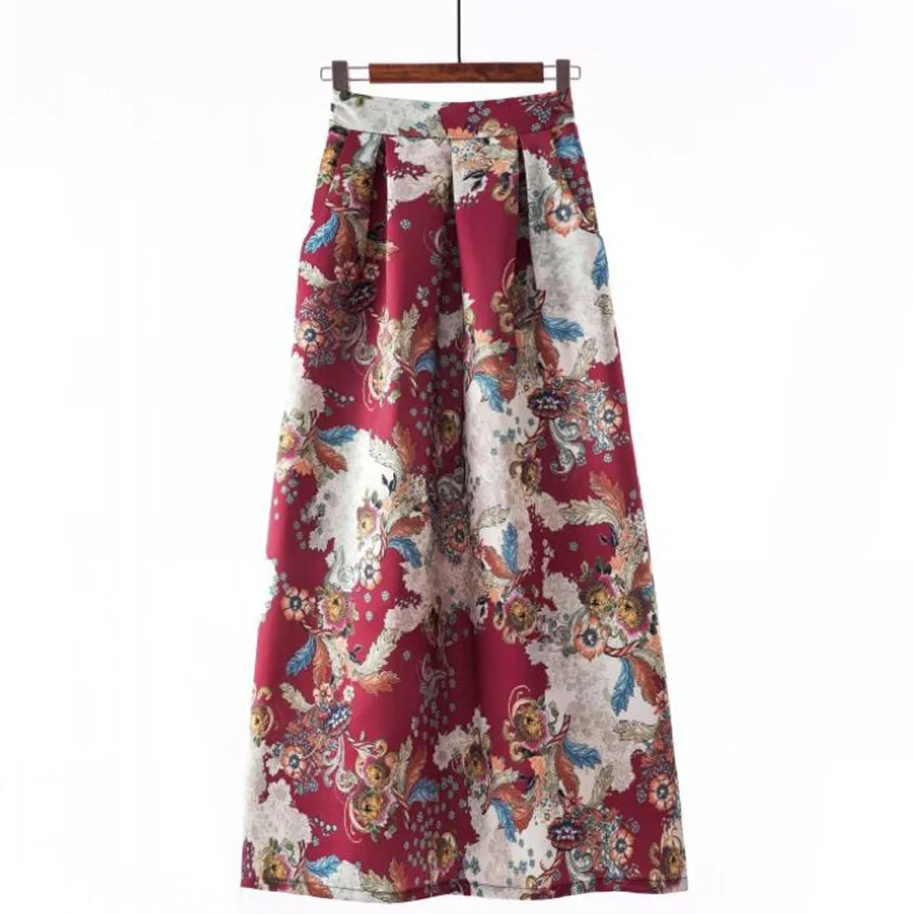 

Muslim Skirt Women Elastic High Waist Floral Print Musulman Long Skirt Bottoms Abaya Dubai Ramadan Islamic Clothing Jupe Femme