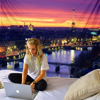 

Night Series Beautiful Colorful Corrugated Line Mural Tapestry Bohemian Style Apollo Carpet Decorative Mattress