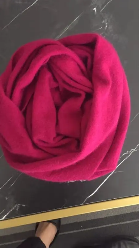 Sparsil женские весенние кашемировые шарфы с круглым вырезом, вязаные шерстяные шарфы с круглым вырезом, осенне-зимние однотонные мягкие теплые шарфы с воротником-петлей для девушек - Цвет: 07 Rose Red