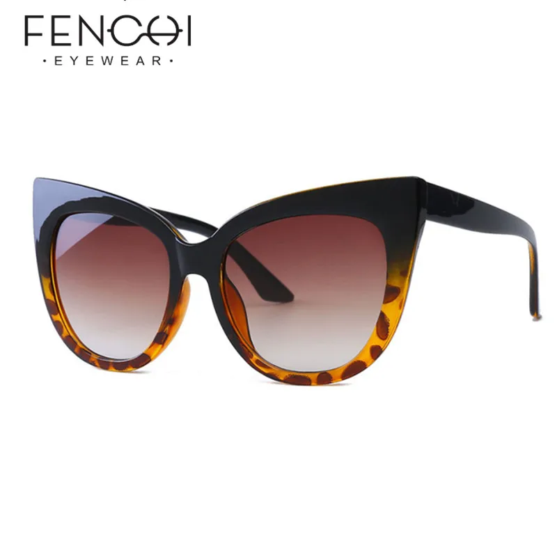 

FENCHI sunglasses women cateye vintage designer brand sun glasses for ladies shiny punk gafas de sol occhiali da sole uomo