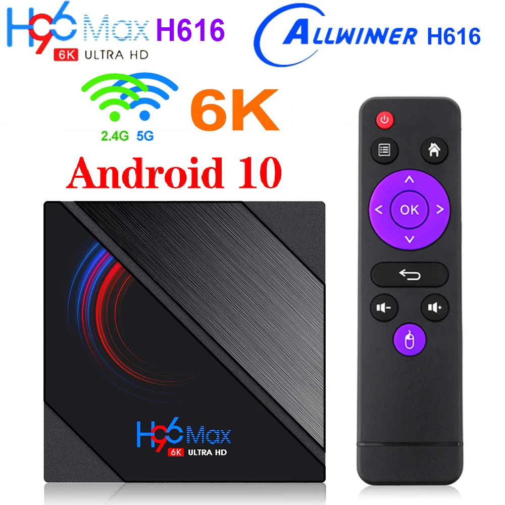 ТВ приставка H96 Max H616 Android 10 4 + 64 ГБ 1080p 4K BT4.0|ТВ-приставки и медиаплееры| |