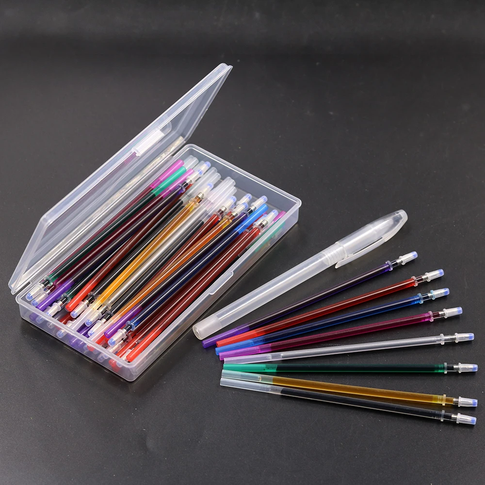 40pcs Water Erasable Pen Soluble Disappearing Fabric Marker Refills with Storage Box Fabric Craft Tailoring Accessories