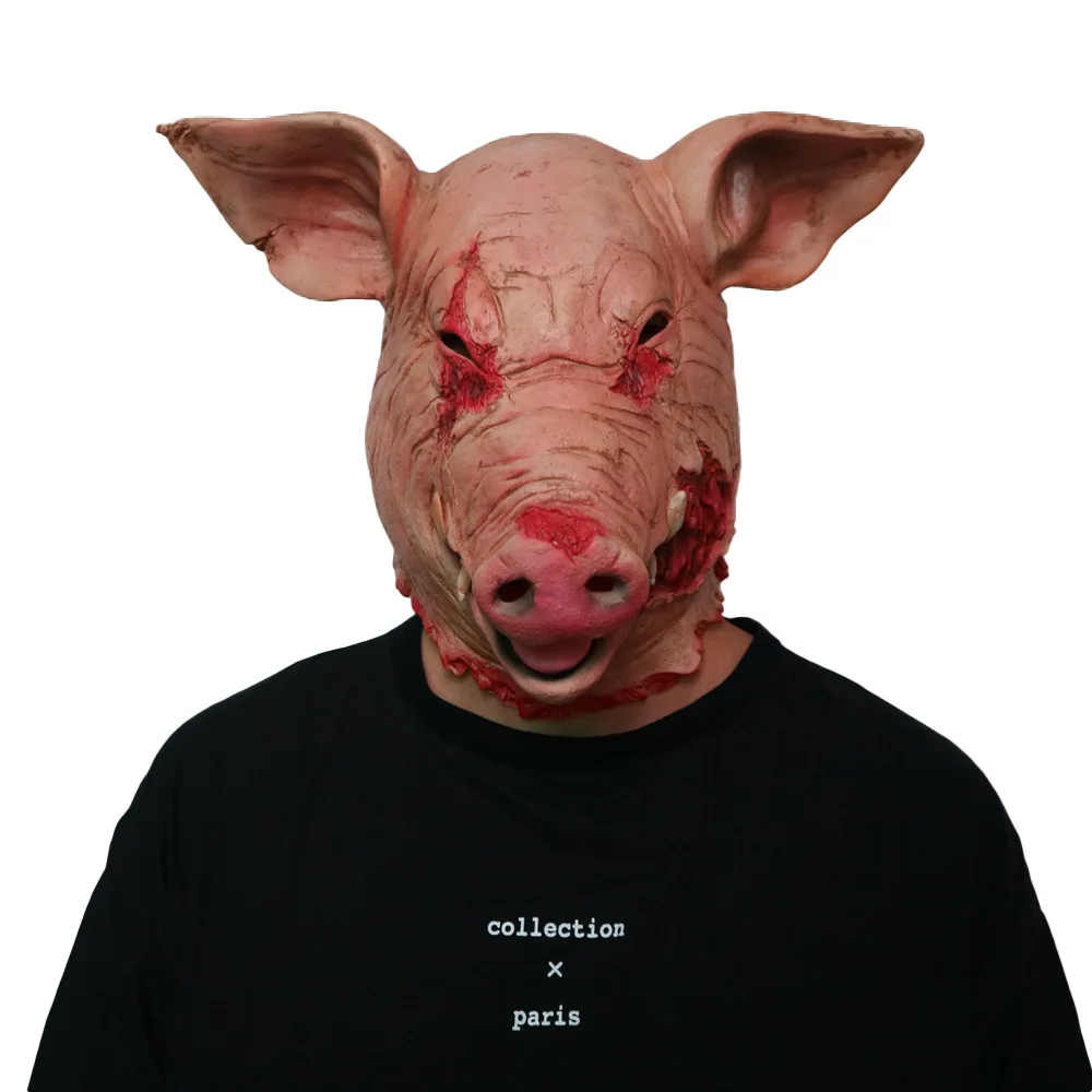 Horror-Pig-Overhead-Animal-Mask-Latex-Pig-Mask-Halloween-Costume-Scary-Saw-Pig-Mask-Full-Head (1)