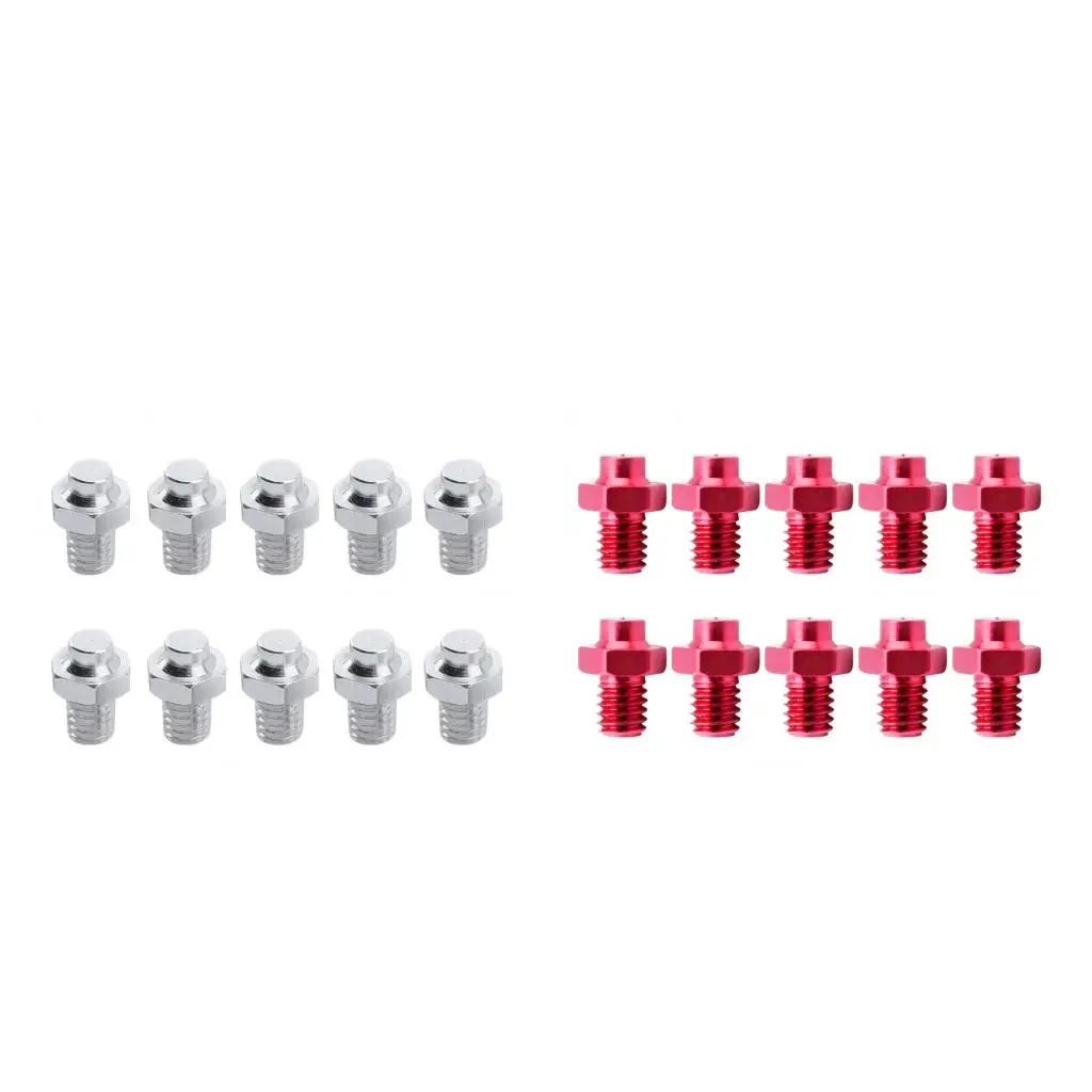 20pcs Bike Pedal Screws Mountain Bicycle Pedals Silver Red 9 x 6 x 6mm Very Durable