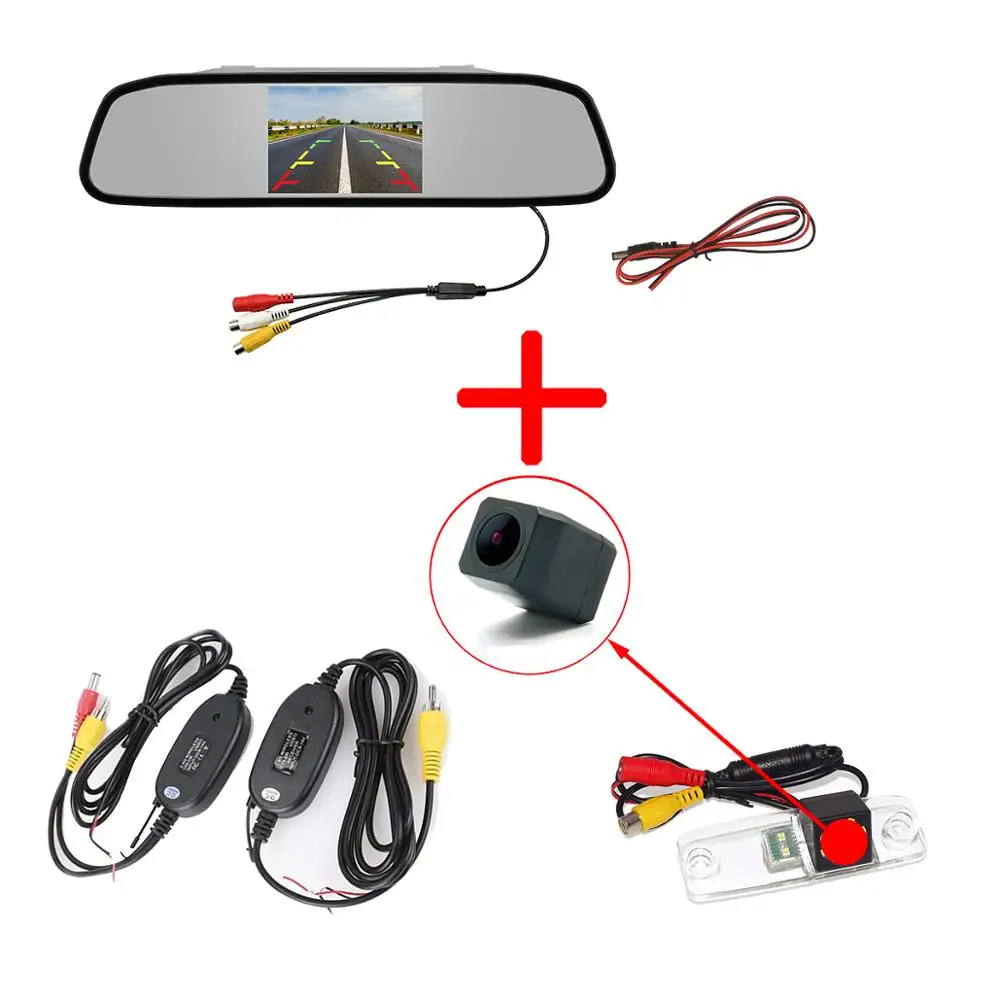 Full Camera Mirror Автомобильный монитор+ 2,4G беспроводной CCD и светодиодный регулируемый угол камеры заднего вида для hyundai Accent MC Avante Elantra XD Sonata NF - Название цвета: Full Camera Mirror
