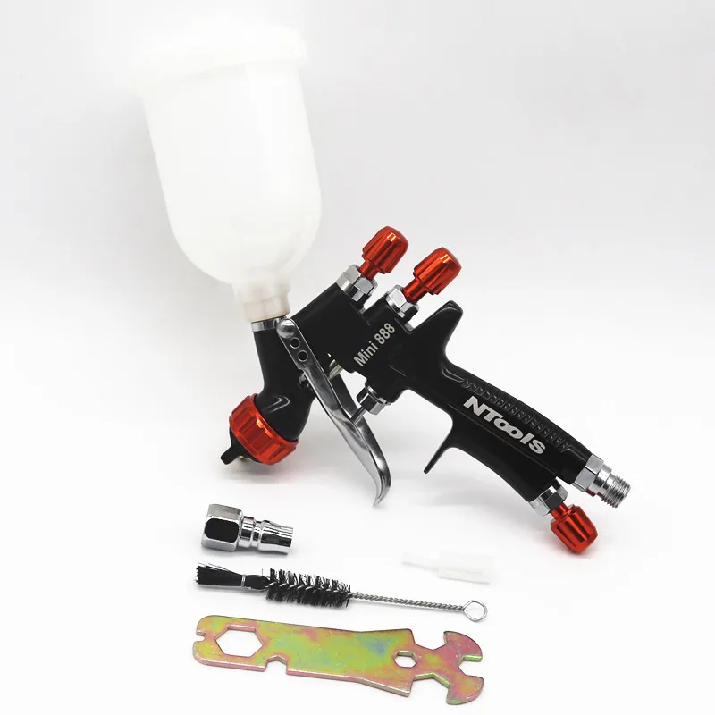 Spray Gun With 400CC Mix Cup Air Spray Gun With Paint Mixing Cup And Adapter Mini Spray Gun Paint Spray Gun 1.2mm Nozzle 4