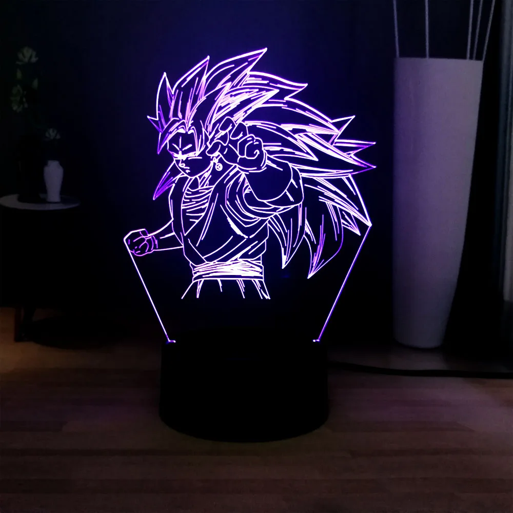 3D визуальная настольная лампа Dragon Ball светодиодный иллюзионный ночной Светильник