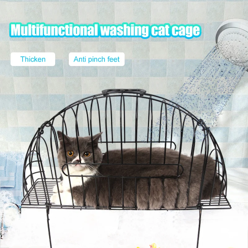 Pet Dog Cat Cage Cover Cat Washing Bath Metal Cage Lightweight Cat