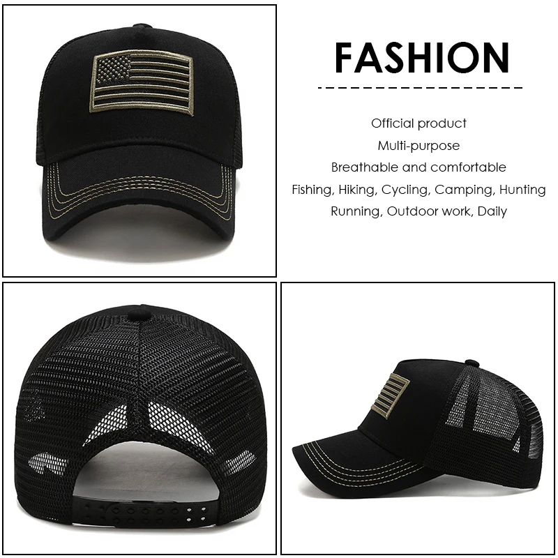 VATLTY Mesh Cap for Men High Quality Cotton Tactical Outdoor Caps Summer Breathable Baseball Cap Male Sports Accessories 4