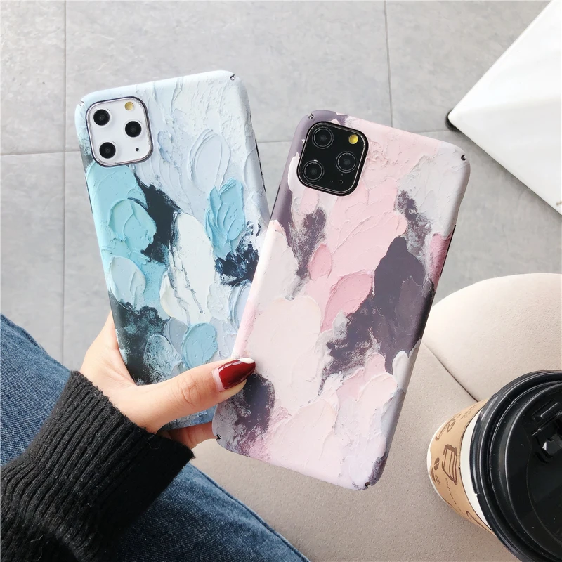 Цветной Винтажный чехол s с масляной росписью для iphone 11promax XR граффити художественный чехол для телефона для iphone X Max 6 7 8 Plus жесткий чехол из поликарбоната