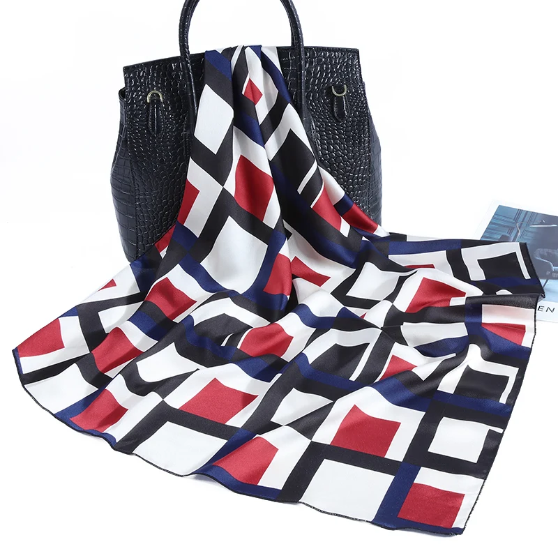 Новое поступление 2019 Шелковый клетчатый шарф Женские аксессуары квадратный