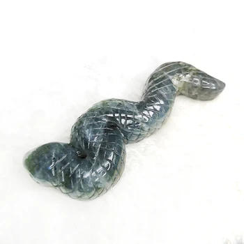 

Purple Flash Natural Labradorite snake Hand Carved Polished Quartz Crystal snake Reiki Healing Crystal Stone Home Decoration
