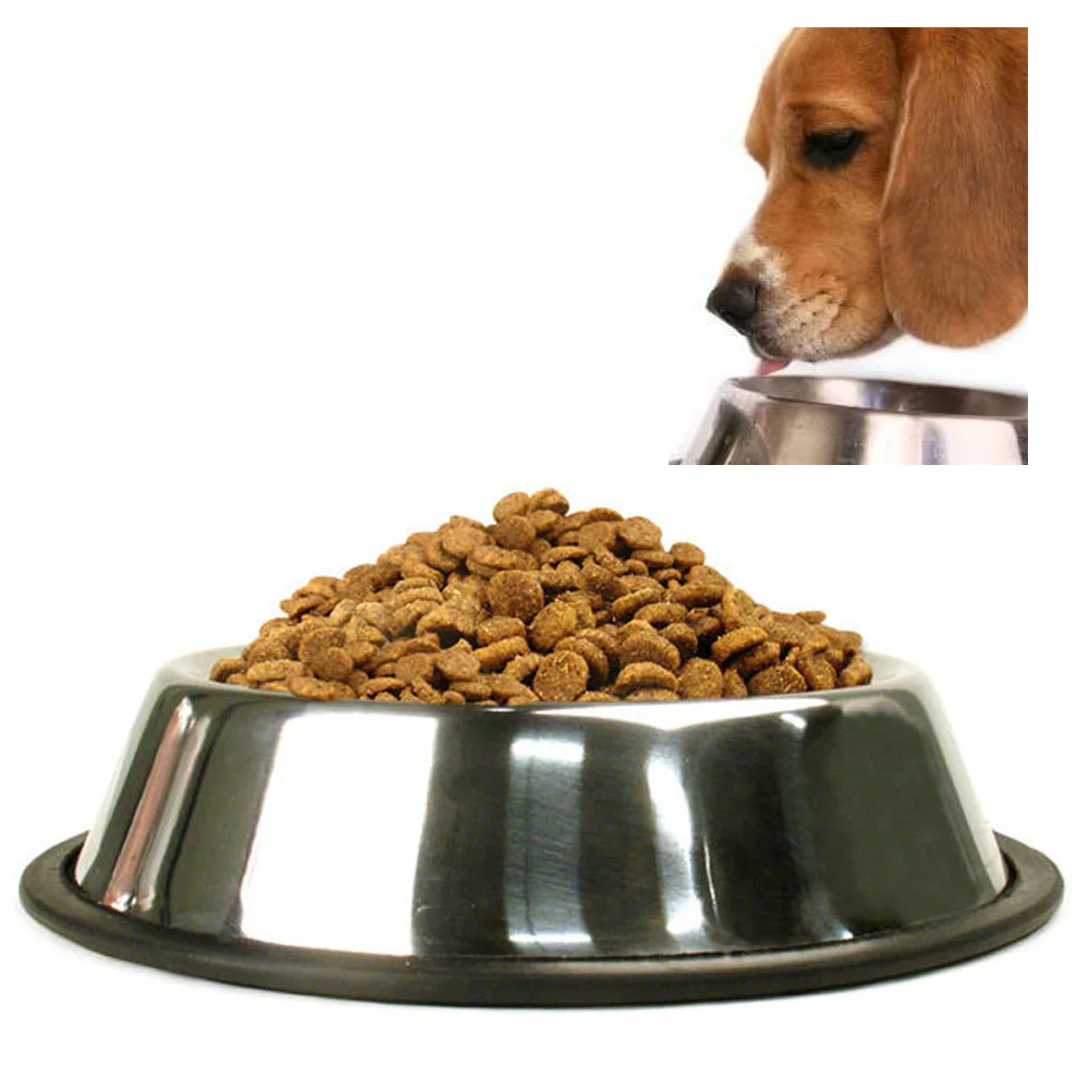 

Dog Bowl Plate Stainless Steel Gamelle Chien Comedero Perro Metal Pet Puppy Food Water Drinking Big Bowls for Dogs+Anti Slip Pad