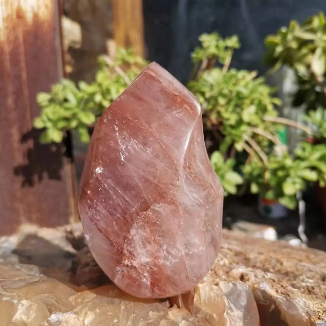 

300~350g Natural Fire quartz flame shaped Carved Crystal Craft Statue for Home Decoration