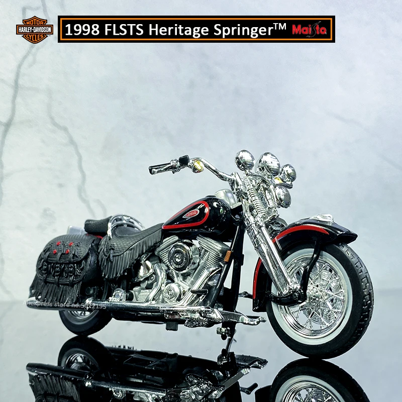 Модель мотоцикла Maisto 1:18 HARLEY-DAVIDSON 1998 FLSTS литая под давлением модель для детей