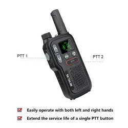 Mini talkie walkie Rechargeable RB618, 1 ou 2 pièces, PTT PMR446, longue portée, Radio Portable bidirectionnelle pour la chasse 