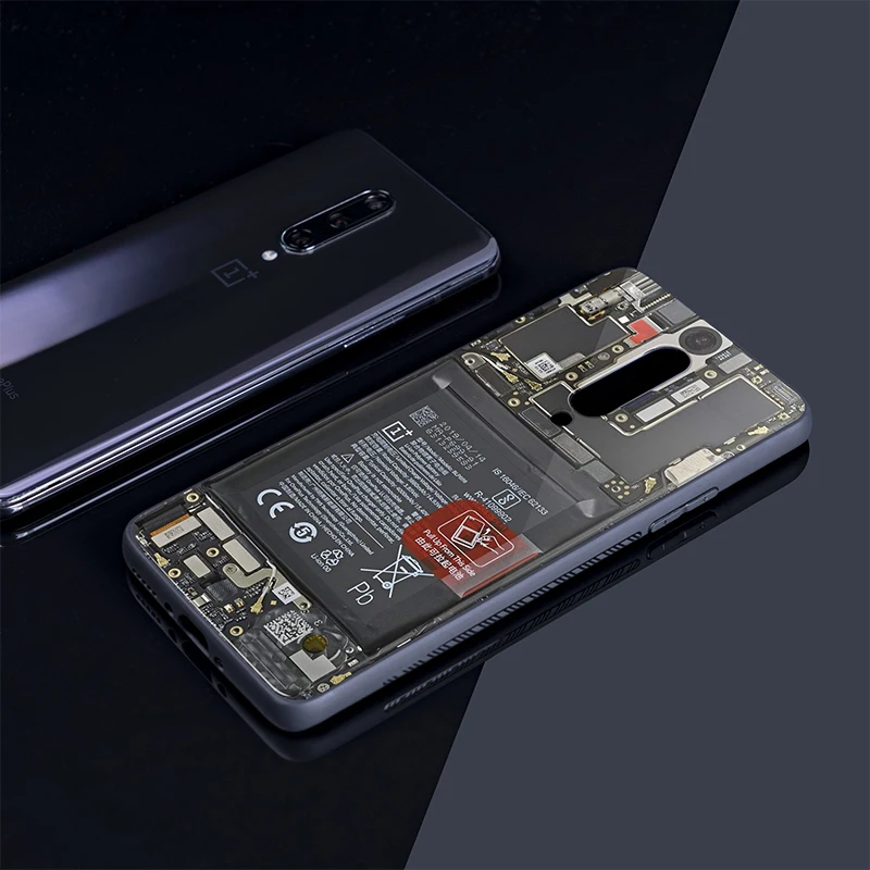 Witrigs стекающий стеклянный чехол для телефона OnePlus 7 Pro компонентный эффект полный