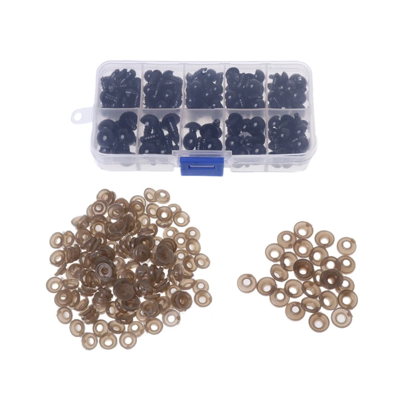 160pcs 6-12mm Black Plastic Safety Eyes For Bear/Dolls/Toy Animal/Felting | Игрушки и хобби