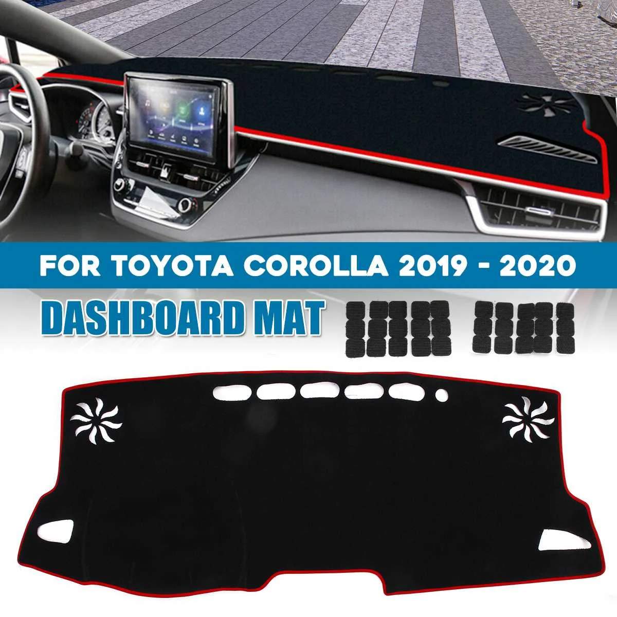 

Dash Board Mat Arc Wrapped Tightly Black For Toyota Corolla 2019 - 2020 Dustproof Filtering Function Protect UV Rays Save Oil