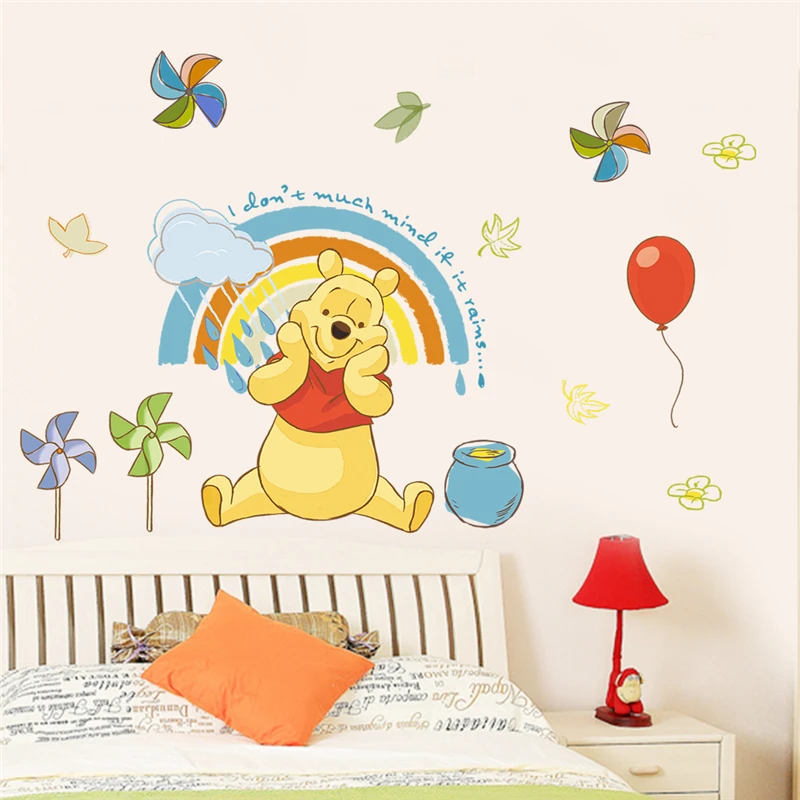 Disney cartoon winnie pooh wall decals Kids bedroom nursery home decor 40*60cm animals wall stickers pvc mural art DIY wallpaper