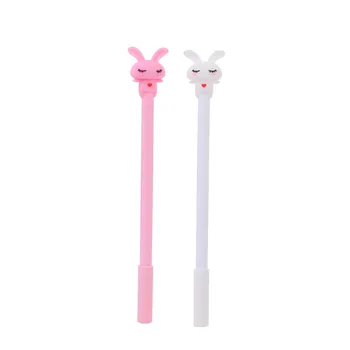 

36 pcs/lot Cartoon Rabbit Gel Pen Cute 0.5mm black ink Signature Pen School Office writing Supplies Promotional Gift