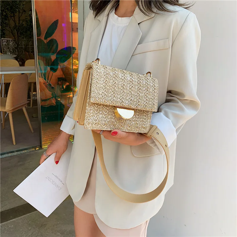 

Mini Weaving Crossbody Bags For Women 2020 Summer Ladies Leather Purses and Handbags Female Travel Shoulder Simple Bag