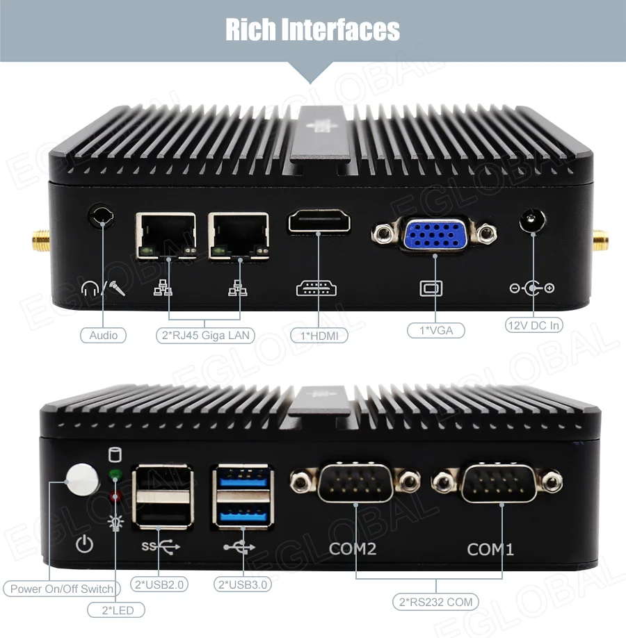 Eglobal Günstigstes Intel Celeron J4125 J4105 N4100 Barebone Fanless Mini  Computer Pc 2LAN 2COM HDMI VGA 3 Jahre Garantie _ - AliExpress Mobile