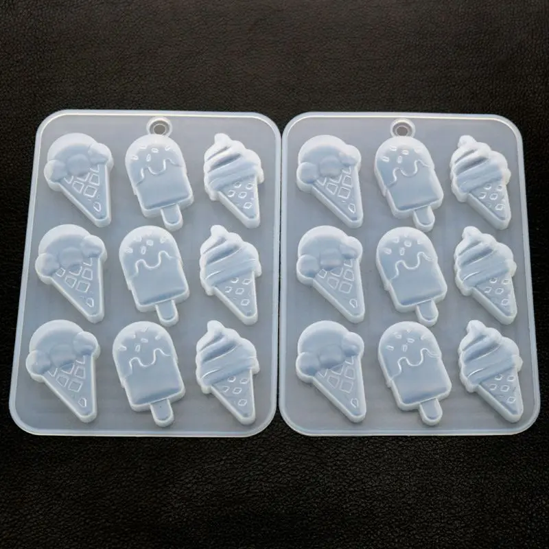 Ice Cream Popsicle Cute Food Keychain Pendant Silicone Resin Mold Jewelry Tools