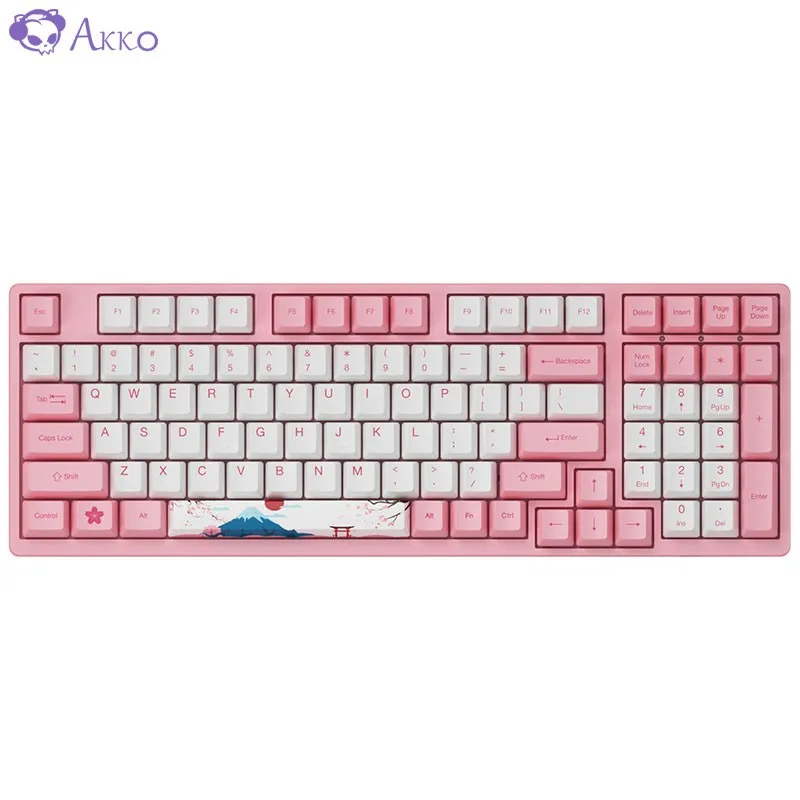 US $88.00 Original AKKO 308730983108 Tokyo Sakura Wired Mechanical Gaming Keyboard 8798108 Keys PBT Computer Gamer TypeC Switch