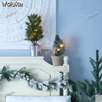 

Christmas Decorations Home simulation tree light tree pine needle cedar small mini potted ornament decorative light CD50 W06