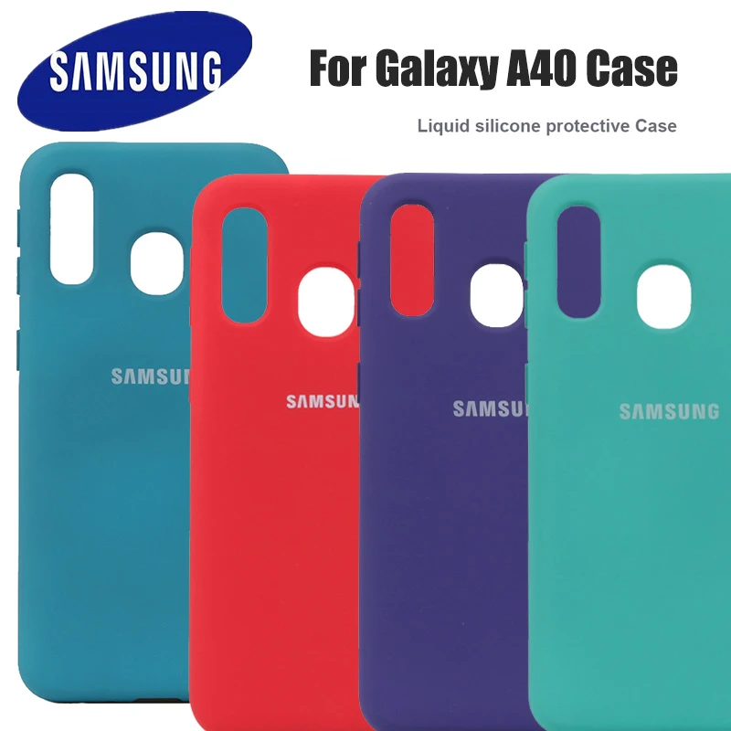 For Samsung A40 Case Liquid Silicone Soft TPU Phone Back Cover Case For Samsung Galaxy a 40 2019 A405 A405F Cover 14 Colour phone card case