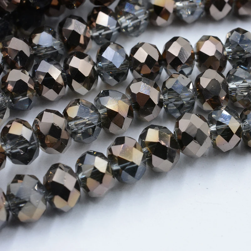 

New Half-antique Copper 4mm 6mm 8mm Austria Crystal Beads Charm Glass Beads Loose Spacer Bead for DIY Jewelry Making 2019