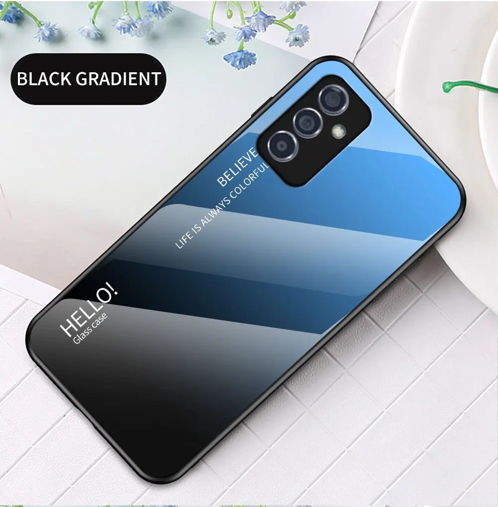 For Samsung Galaxy Quantum2 Case Gradient Tempered Glass Hard Phone Cover For Galaxy Quantum 2 Case Shockproof samsung silicone case