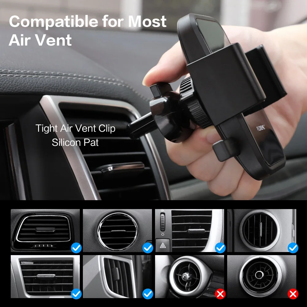 FLOVEME, 2 в 1, комплект, автомобильный держатель для телефона, крепление на вентиляционное отверстие, автомобильный держатель, без магнитной поддержки, для мобильного телефона, вращение на 360 °, подставка для телефона