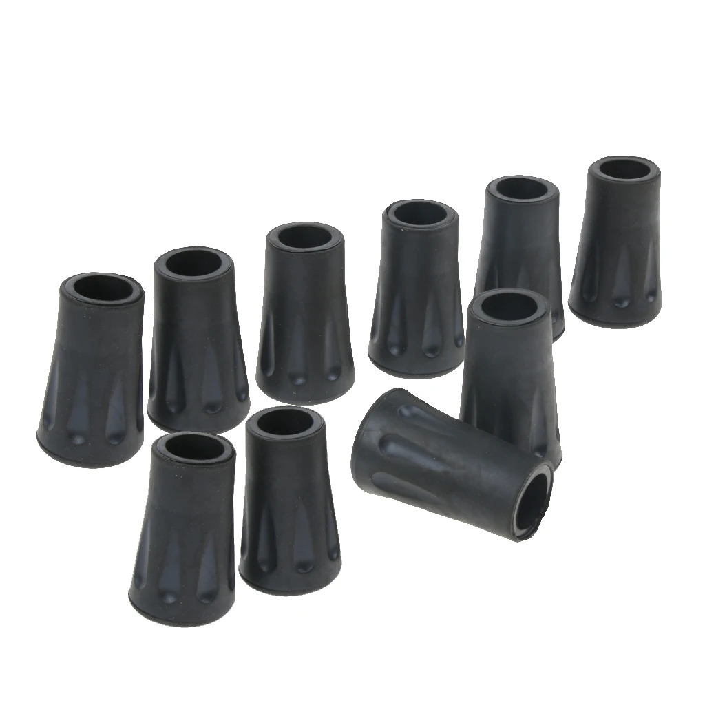 10pcs Mobility Aids Anti Slip Rubber Stick Foot Replacement Tips for Hiking Trekking Pole Cane Walking Sticks Crutches