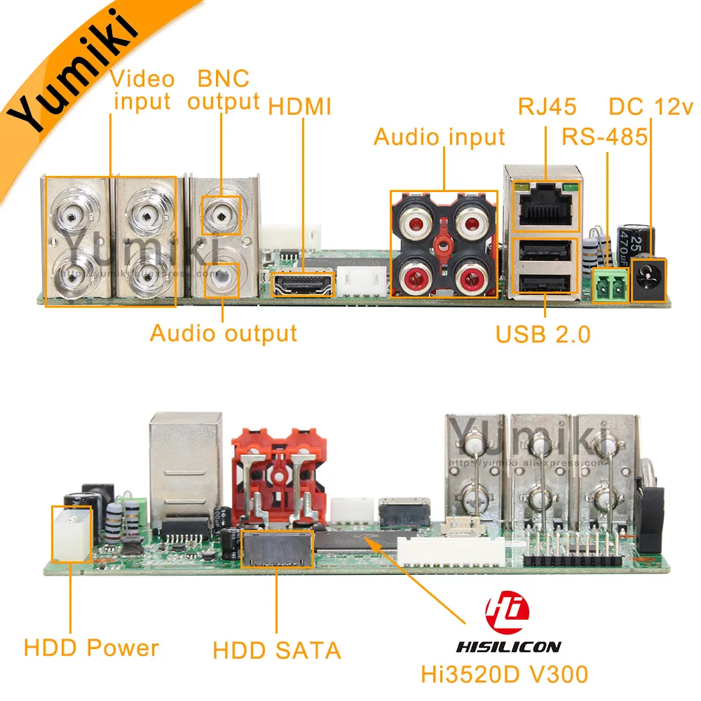 5 в 1 4CH/8CH/16CH AHD DVR видеонаблюдения рекордер наружного наблюдения DVR 1080N Гибридный плата DVR для аналоговых AHD CVI TVI IP