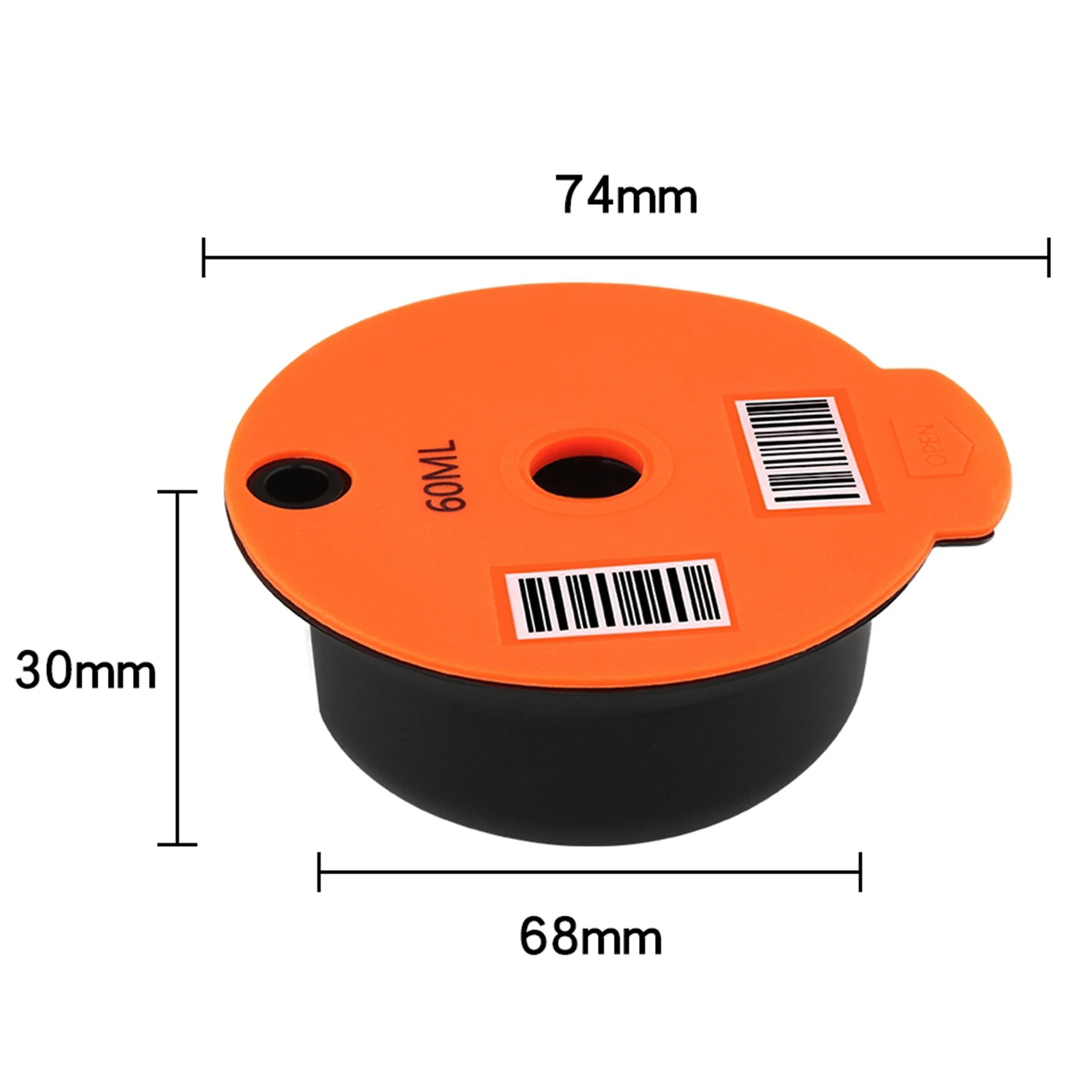 Reusable PP Coffee Capsule Pod w/ Silicone Lid Stainless Steel Mesh for Bosch Tassimo Coffee Machine Bosch Tassim 60ml / 180ml