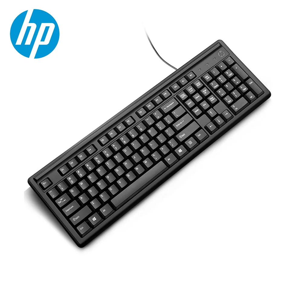 HP K100 USB Wired 109 Keyboards for Computer Ergonomic Design Office