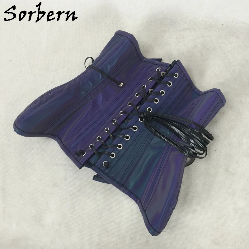 Sorbern Customized Corset Women Reflective Studs Punk Styles Lace Up Slim Fit Women Sm Crosets Steel Bonings Underbust