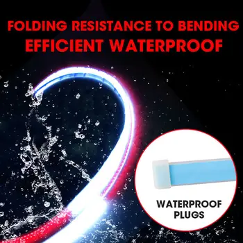 

120CM Car Door Anti-collision LED Atmosphere Light Strip Flow Lamp Red+White Door LED Warning Light Strip